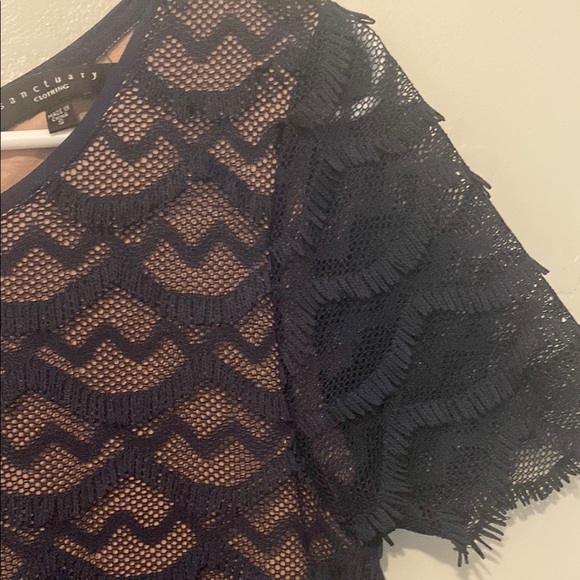 Anthropologie Sanctuary Navy Blue Lace Sheath Dress Woman Small - Picture 3 of 7